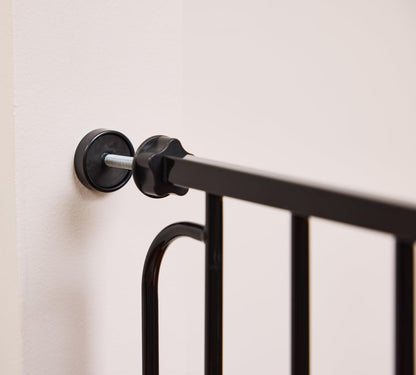 Regalo Easy Step 49-Inch Extra Wide Baby Gate, Includes 4-Inch and 12-Inch Extension Kit, 4 Pack of Pressure Mount Kit and 4 Pack of Wall Mount Kit, Black