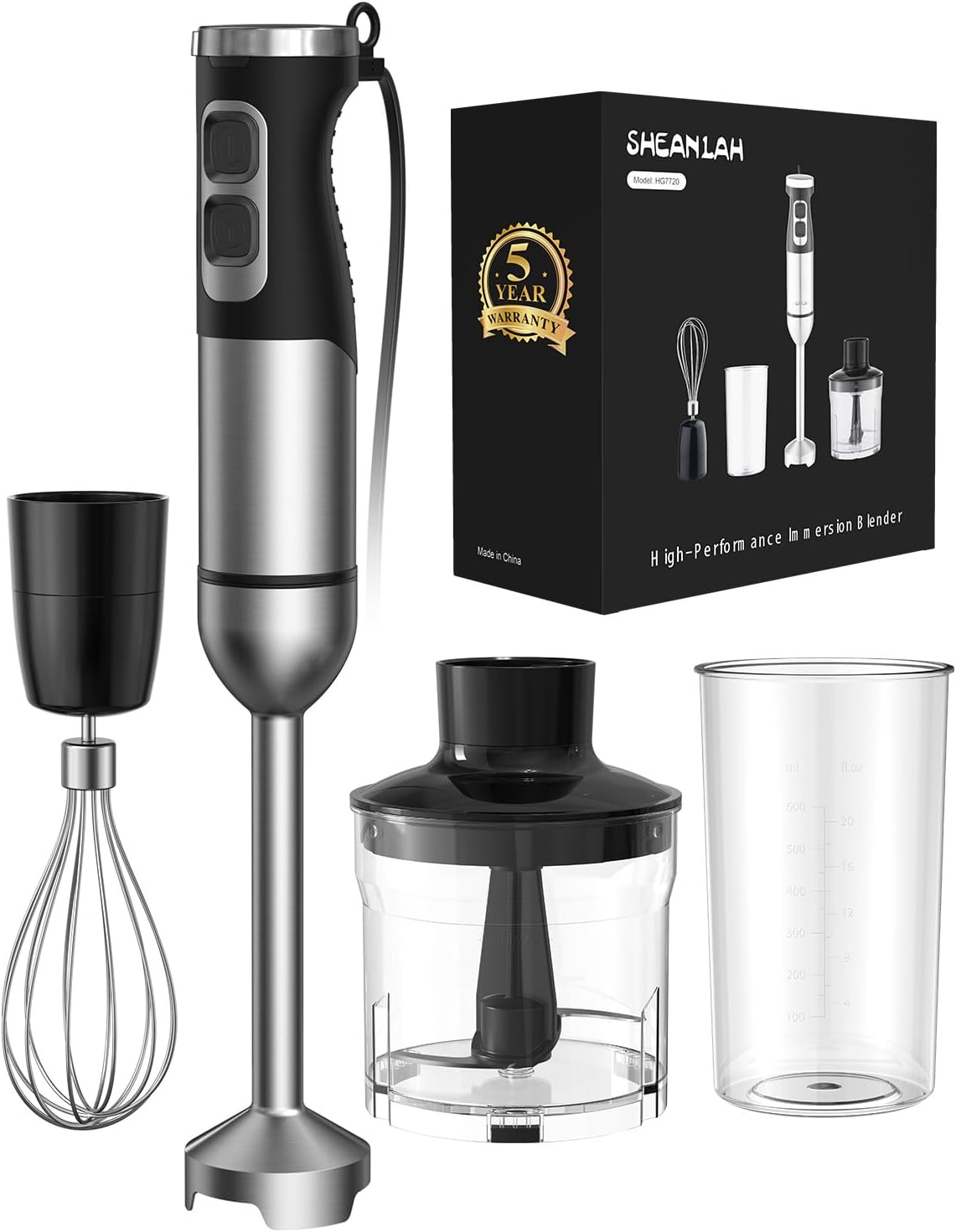 1000W Powerful Immersion Blender Handheld, 2025 New Update Hand Blender with 25-Speed and