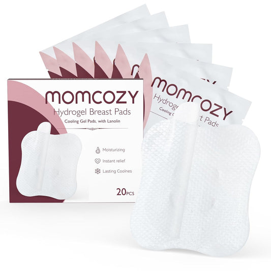 Momcozy Hydrogel Nipple Pads with Soothing Lanolin, Soothies Gel Nursing Pads Provide Instant