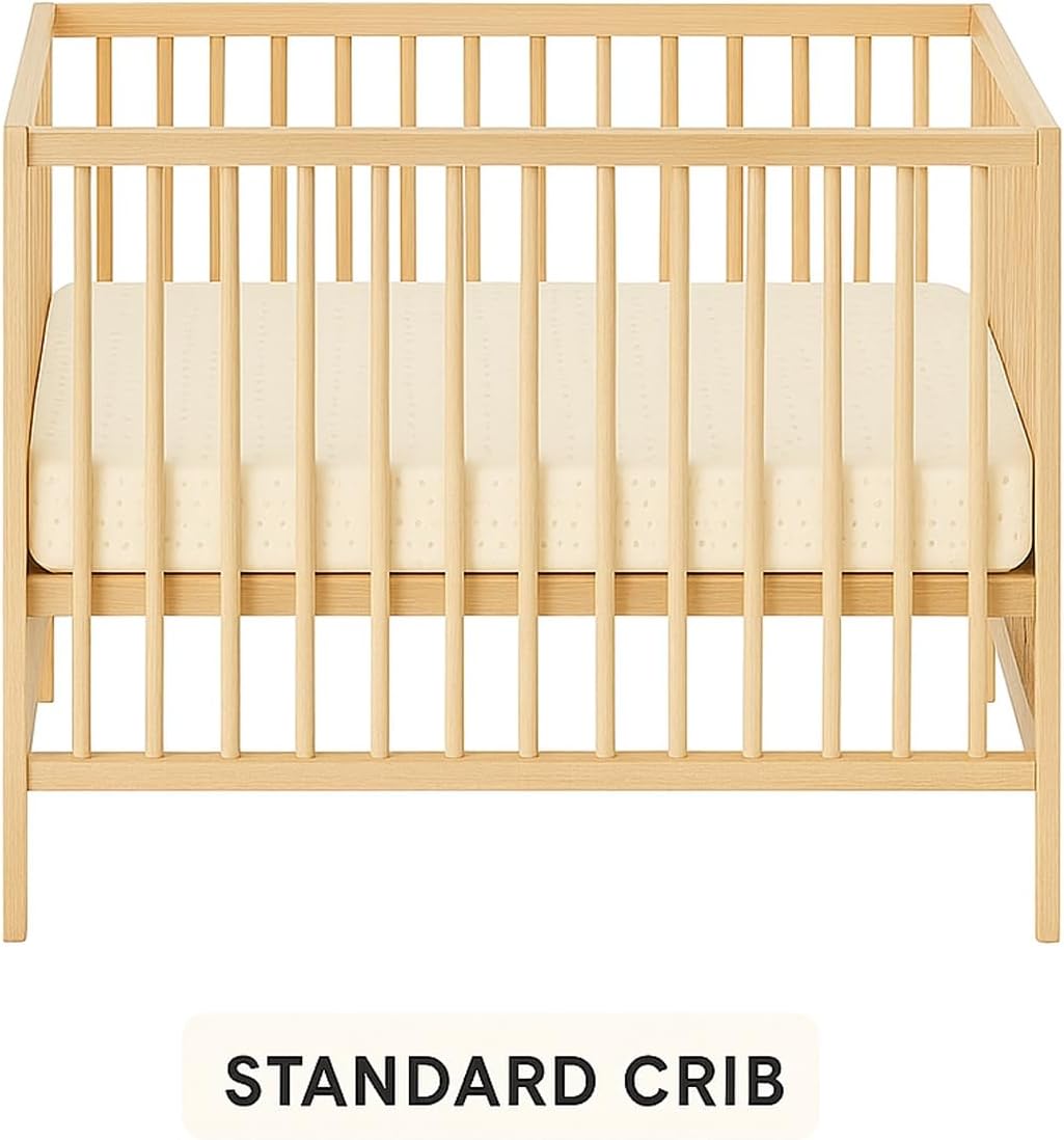 Organic Cotton Crib Mattress Protector - Water Resistant Flat Sheet Liner Pad, Skin Friendly