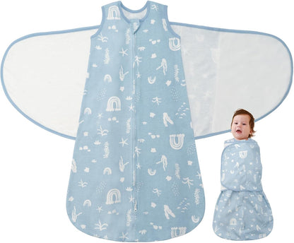 Baby Swaddle Sleep Sack 1.0 Tog 3-in-1 Cotton Baby Swaddle Blanket Wrap for Newborns 6-12 Months