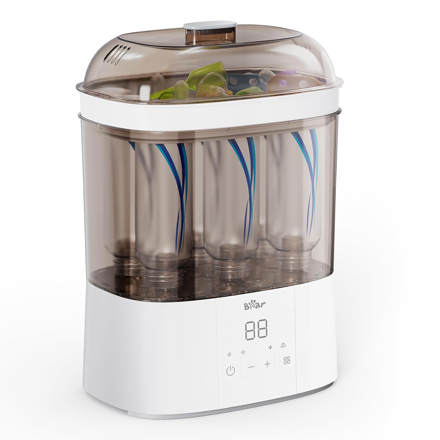 Bear Bottle Sterilizer and Dryer, 2 Layers Large Electric Steam Baby Bottle Sterilizer, Fast Bottle
