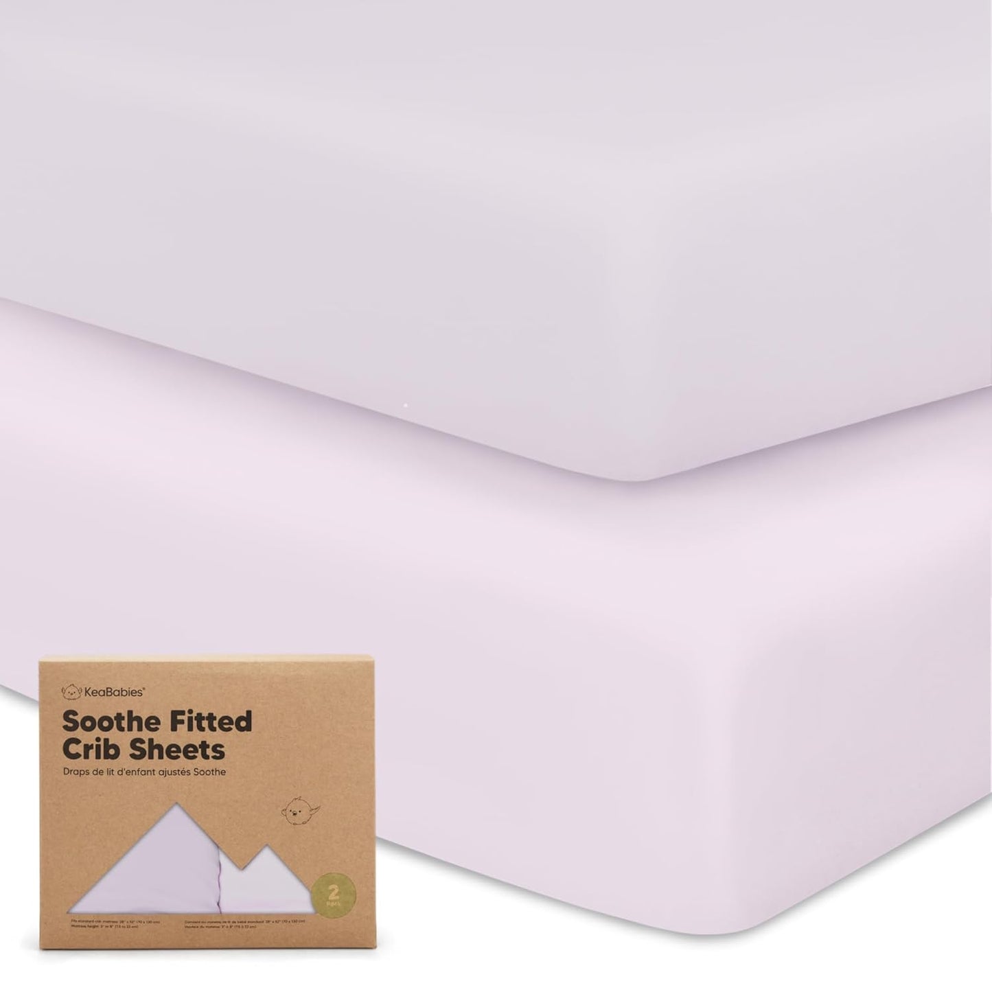 KeaBabies 2-Pack Organic Crib Sheets for Boys, Girls - 52x28 Fitted Crib Mattress Sheet Neutral