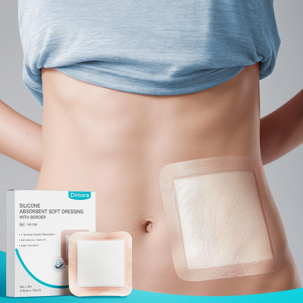 Dimora Silicone Super Absorbent Wound Dressings - Gentle Adhesive Bandages with Ultrasorb