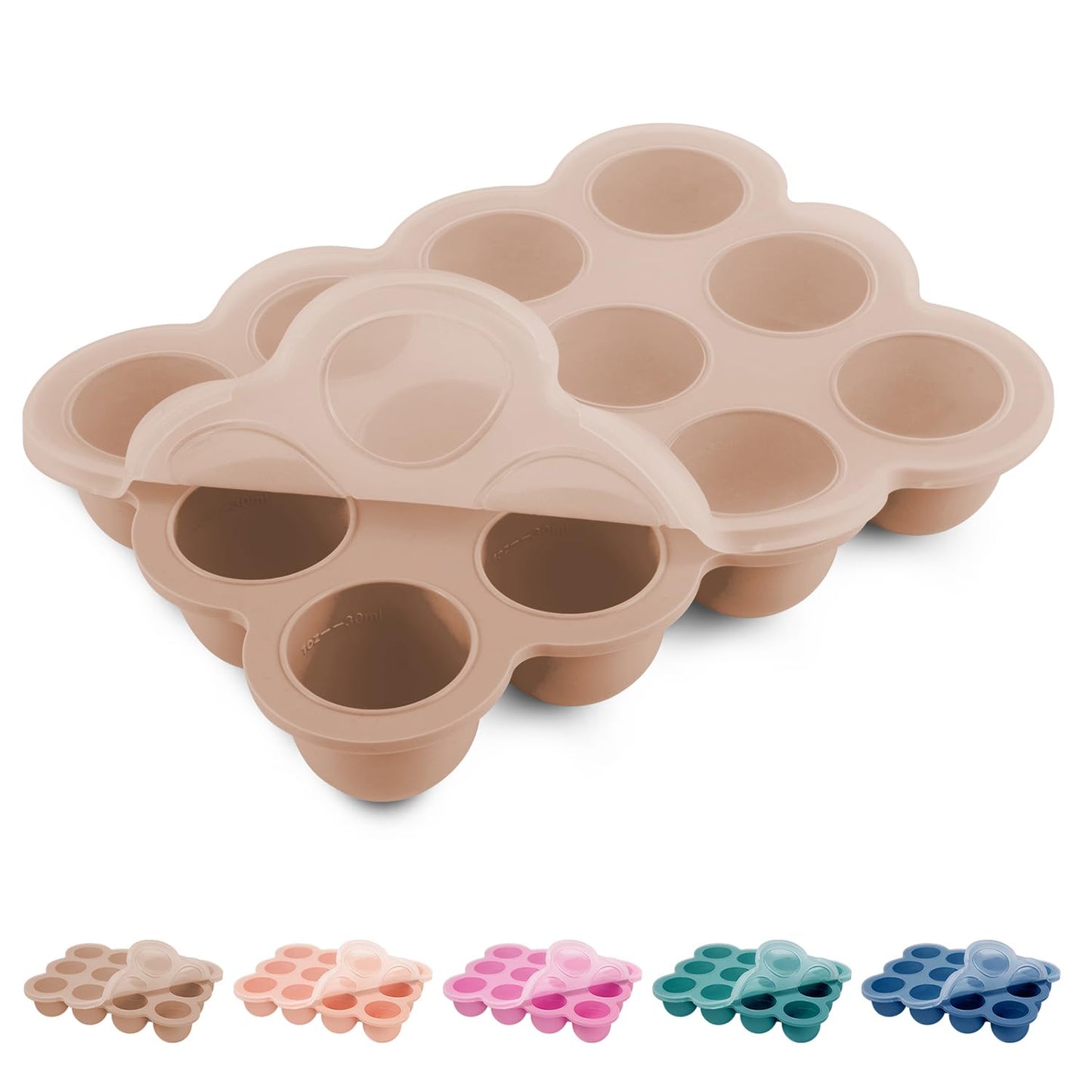 Baby Food Freezer Tray with Clip on Lid, 12 x 1.5 Ounce Baby Food Storage Container, Baby Silicone
