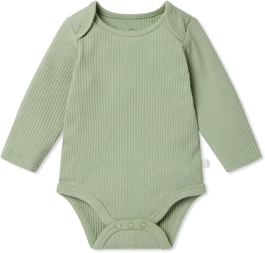 MORI Baby Unisex Long Sleeve Bodysuit Viscose from Bamboo and Organic Cotton - Comfortable Toddler