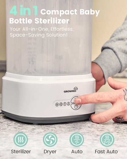 GROWNSY Bottle Sterilizer and Dryer, Compact Electric Steam Baby Bottle Sterilizer (Esterilizador