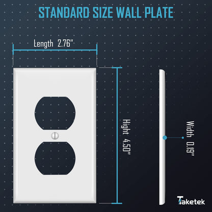 Outlet Covers Wall Plates,Standard Size Duplex Outlet Covers,Dual Receptacle Outlet Faceplate, Switch Plates and Outlet Covers, Electric Socket Plug Covers, White, 20 Pack