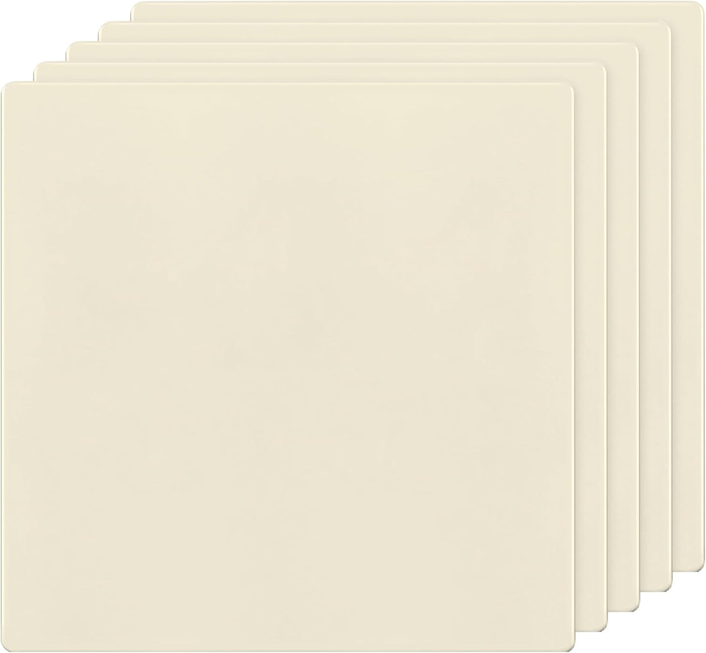 TG Screwless Double Blank Wall Plate, Child Safe Blank Device Outlet Cover, Mid-Size 2-Gang 4.88" H x 4.92" L, Polycarbonate Thermoplastic, UL Listed, SP-MB2-LA5P, Light Almond (5 Pack)