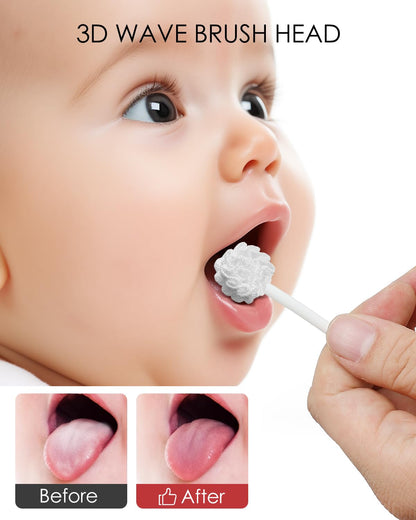 dearlomum Upgraded 32PCS Baby Tongue Cleaner, Disposable Newborn Toothbrush & Oral Cleaning Stick