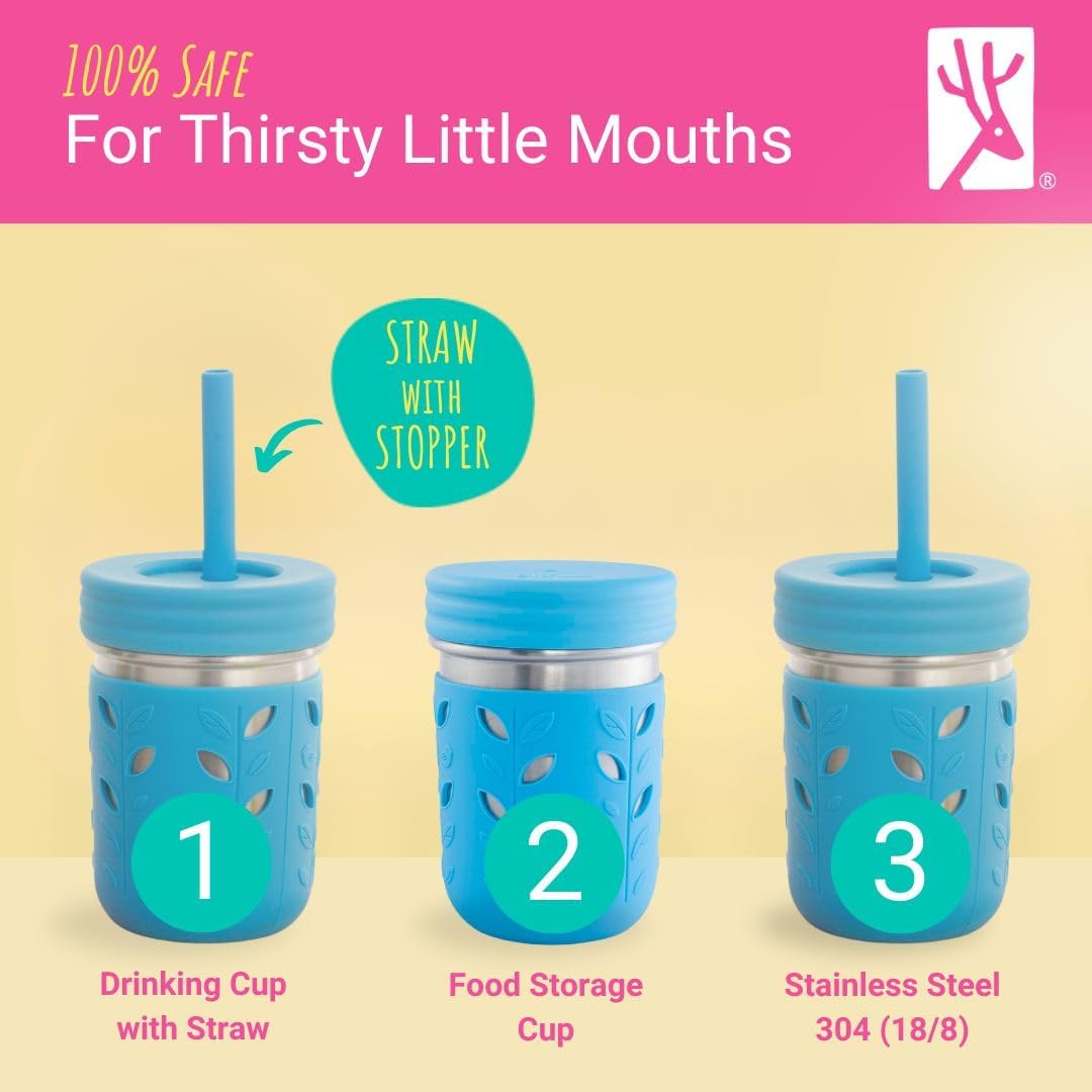 Elk and Friends 10oz Stainless Steel Kids + Toddler Drinking Cups | The Original Mason Jars with