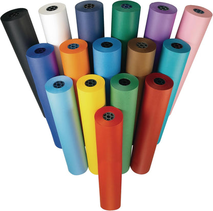 Colorations Dual Surface Paper Roll Classroom Supplies for Arts and Crafts Flame Red (36" x 1000') - DSFR