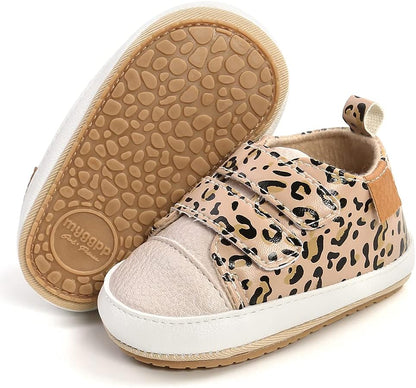 SOFMUO Baby Boys Girls High Top Ankle PU Leather Sneakers Soft Rubber Sole Infant Moccasins Newborn Oxford Loafers Anti-Slip Toddler Wedding Uniform Dress Shoes