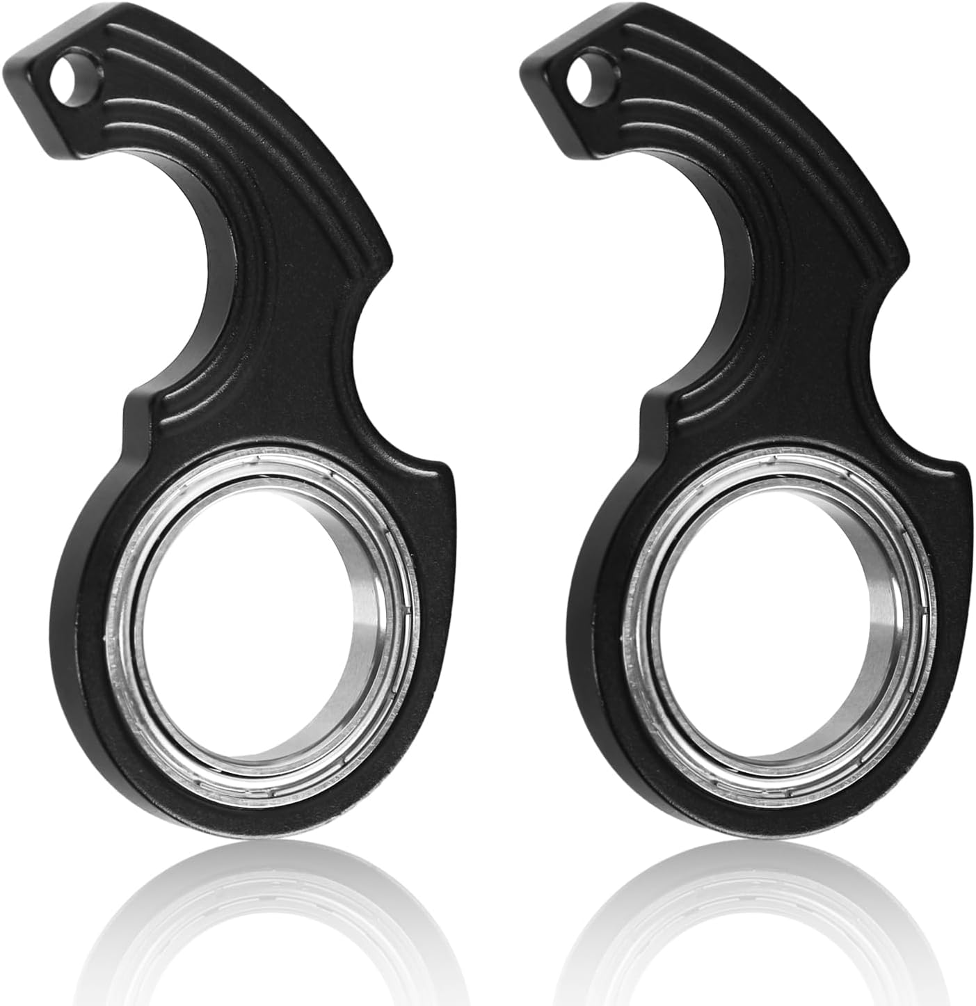 2pcs Key Chain Spinner Fidget Toy, Portable Finger Spinning Keychain with 2pcs Key Ring Funny Key