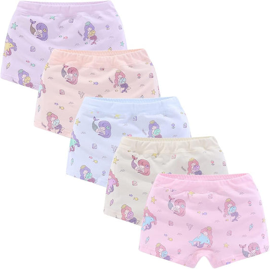CHUNG Toddler Little Girls Kids Briefs Panties Soft Cotton Boyshort Underwear Pack Big Girl Daily Cute Pattern