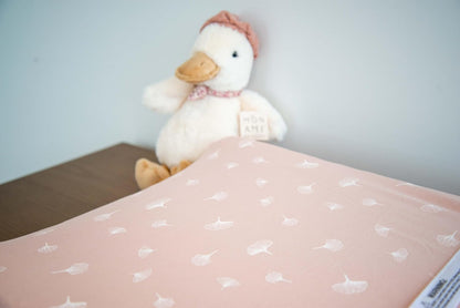 Ely’s & Co. Changing Pad Cover, Diaper Changing Table Sheets, 2 Pack, Cradle Sheet Set for Baby Girls, 100% Jersey Knit Cotton, Pink Gingko Collection, 32”x16”x5”