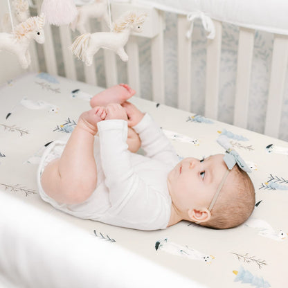 Stretch Ultra Soft Jersey Knit Fitted Pack and Play Sheets Set 2 Pack, Fit Portable/Mini Cribs