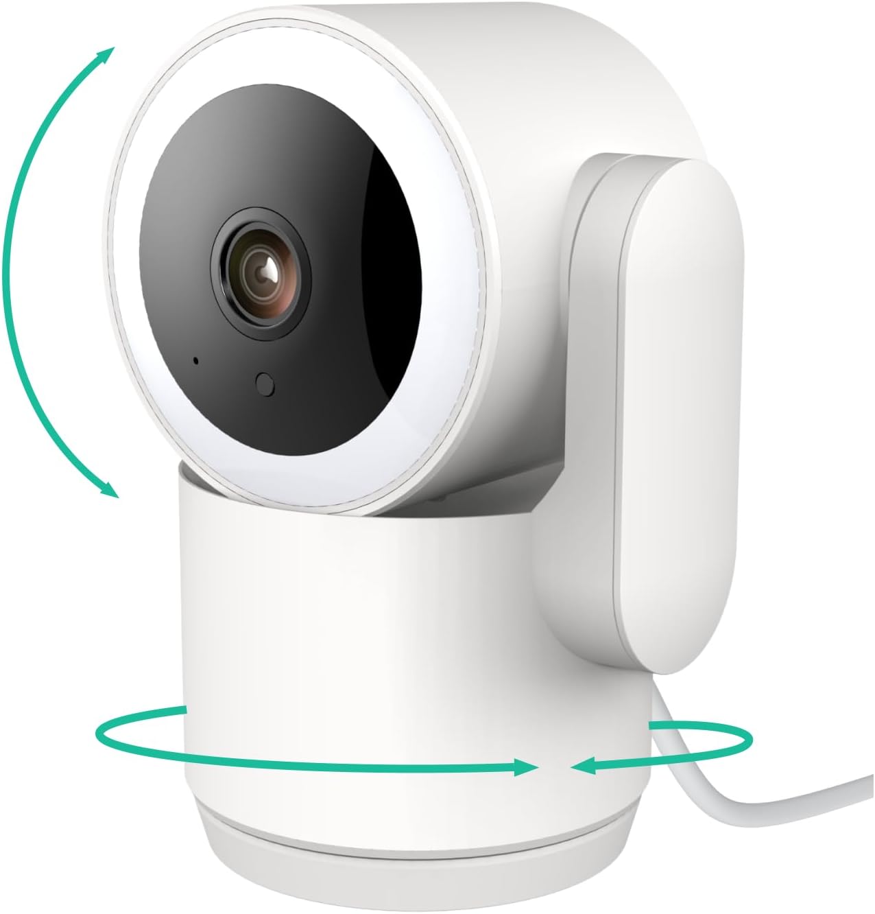 Luna 2K Indoor Cameras for Home Security, 2.4GHz & 5GHz WiFi, 360-Degree Pan-Tilt, Built-in Spotlight, Human Auto Tracking, Siren, Pet/Dog/Baby Camera with Phone app, White (2025 Upgrade Version)