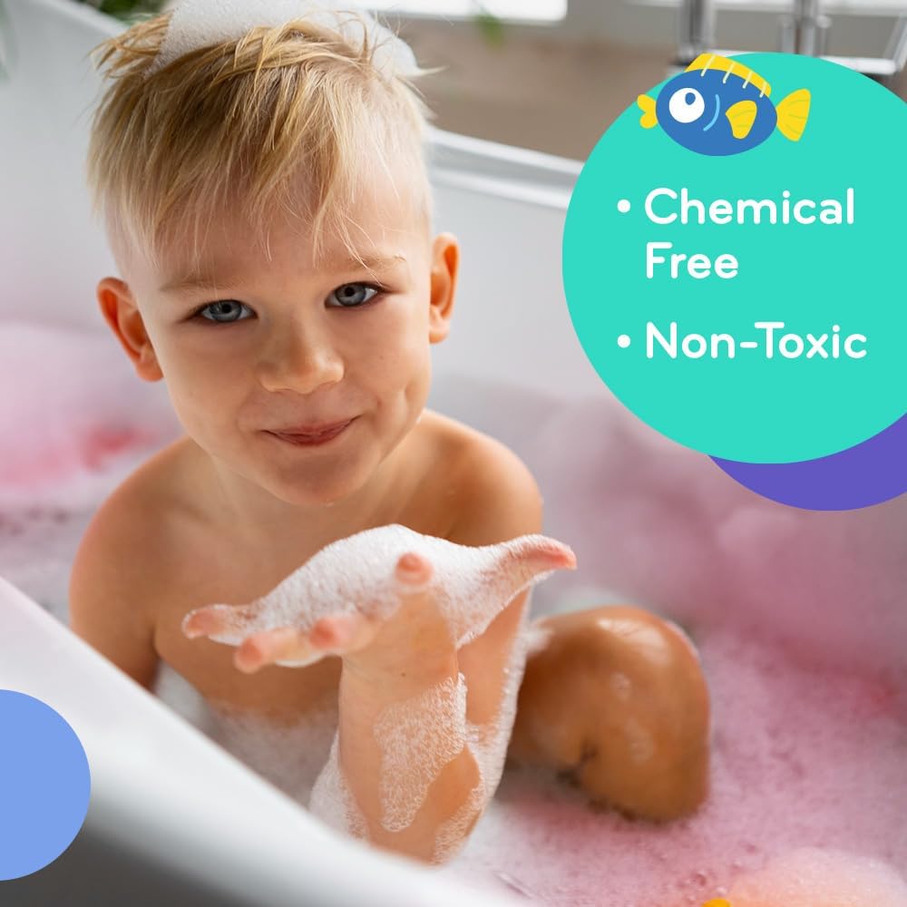 Mobi Little Whale Bubble Bath, Tropical Fruity Raspberry Scent Kids Body Wash, Gentle Moisturizing