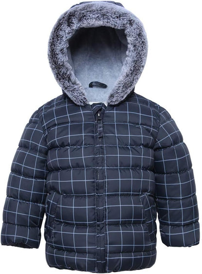 Rokka&Rolla Baby Boys' Water-Resistant Fleece Lined Puffer Jacket Winter Coat for Newborn Infant Toddler