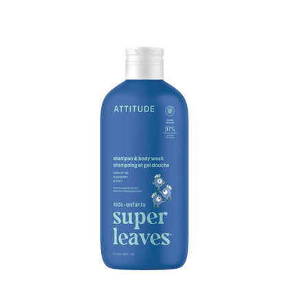 ATTITUDE Shampoo and Body Wash for Kids, EWG Verified Hair and Body Cleanser, Dermatologically
