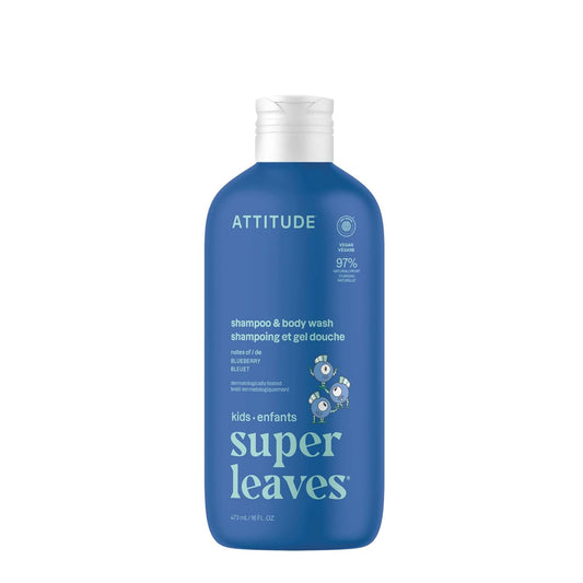 ATTITUDE Shampoo and Body Wash for Kids, EWG Verified Hair and Body Cleanser, Dermatologically