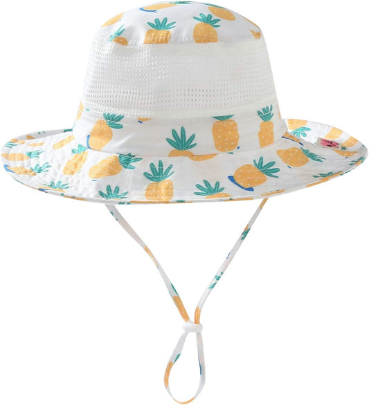 Home Prefer UPF50+ Wide Brim Sun Hat Boys Girls Sun Protection Hat Zoo Beach Swim Safari Bucket Hat for Baby Toddler Kid