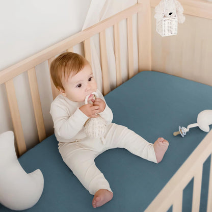 GRSSDER Mini Crib Sheets Fitted, Pack and Play Sheets 2 Pack, Ultra Soft Stretchy Pack N Play