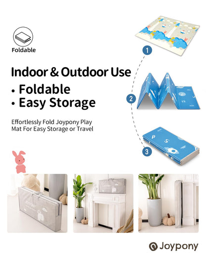 Baby Play Mat, 71x59 Inch Foldable Play Mats for Babies and Toddlers, Waterproof & Anti-Slip Portable Baby Floor Mat for Tummy Time, Baby Mat for Floor with Travel Bag for Indoor Outdoor