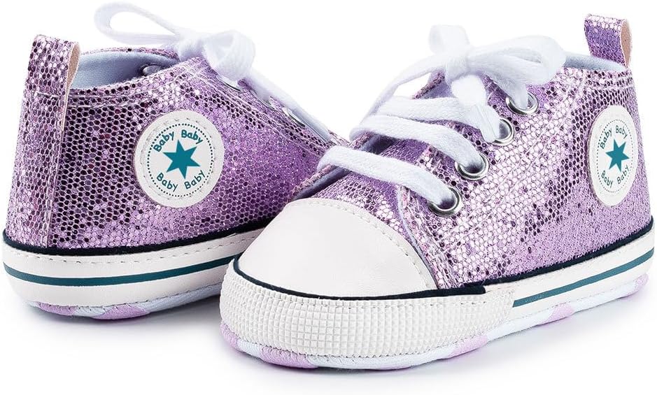 Unisex Baby Girls Boys Canvas High-top Shoes, Newborn Infant Anti-Slip Soft Sole Frist Walking Breathable Sneakers