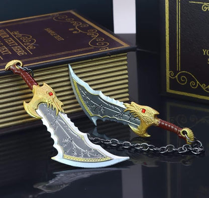 God of War Ragnarök Kratos Blades of Chaos Action Figures Game Toy Collection Keychain Desk Decoration Backpack Pendant Gift