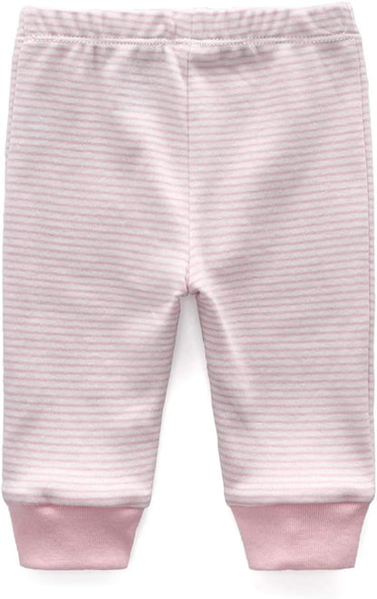 Unisex Newborn Baby Cotton 4-Pack Pants Embroidery Pringting Casual Leggings 0-24 Months for Boys and Girls