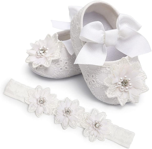 Baby Shoes Mary Jane Flats Non Slip Soft Sole Infant Toddler Sneakers First Walkers Party Christmas Dress Shoes