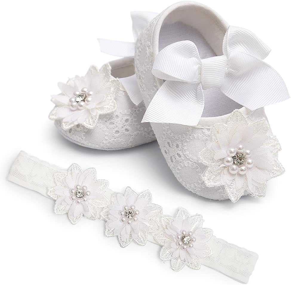 Baby Shoes Mary Jane Flats Non Slip Soft Sole Infant Toddler Sneakers First Walkers Party Christmas Dress Shoes