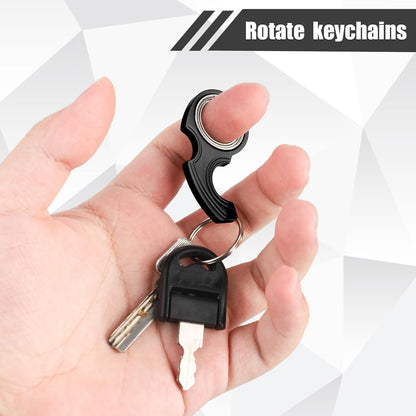 2pcs Key Chain Spinner Fidget Toy, Portable Finger Spinning Keychain with 2pcs Key Ring Funny Key