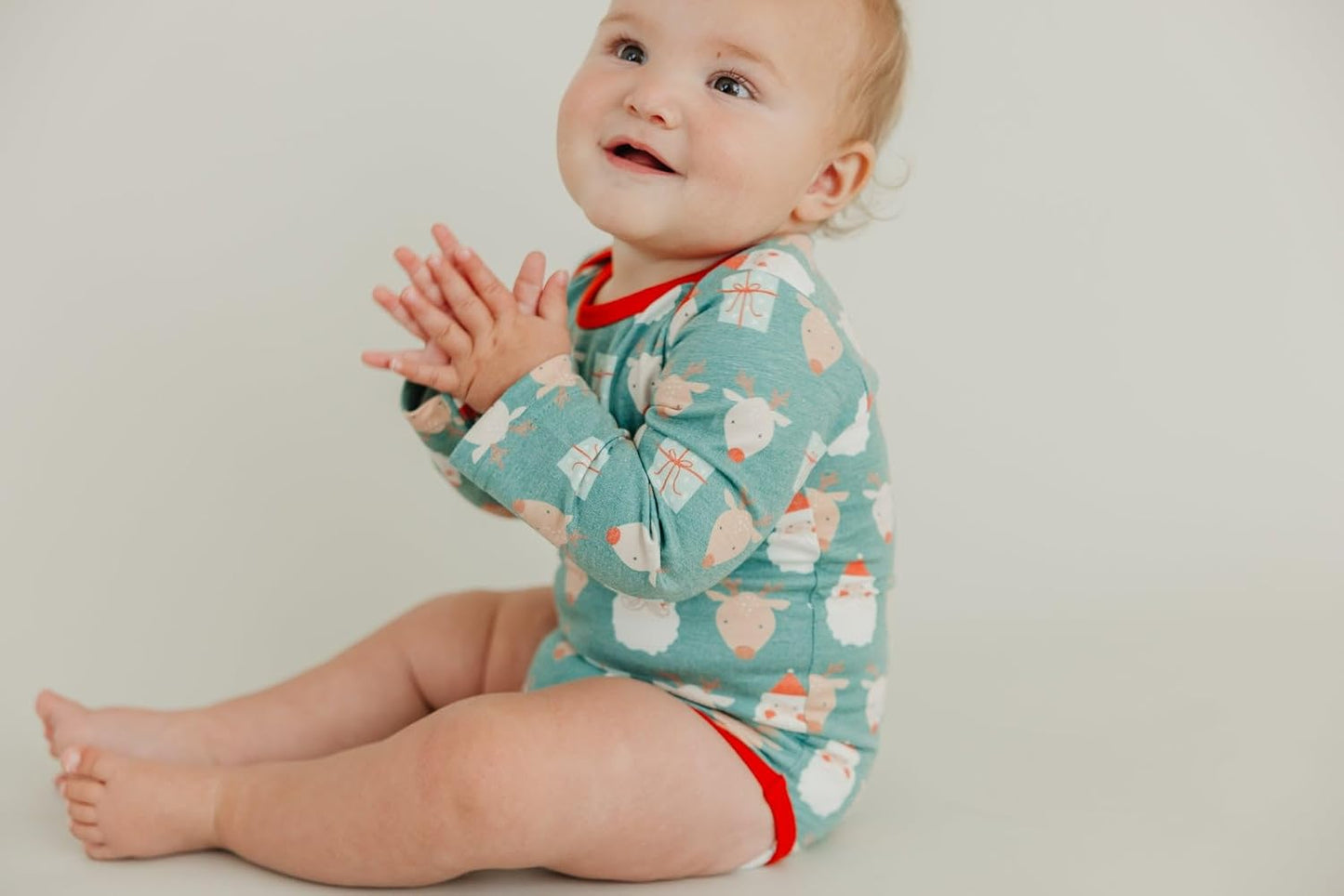 Copper Pearl Long Sleeve Bodysuit Baby: Ultra Soft Baby for Newborns, Boys, and Girls - Stylish, Comfortable, Overlap Shoulders, Premium Knit Fabric - Newborn, Prancer