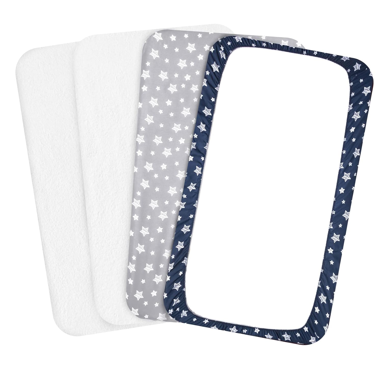 Pack and Play Sheets & Waterproof Terry Pack N Play Mattress Protector Pad Cover 4 Pack, Viscose