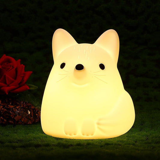 LOVERUIS Night Light for Children, Fox Night Lights 7 Colours Night Light Baby, USB Rechargeable, Cute Lamp Gifts for Babies, Children, Toddlers 30-Minute Timer