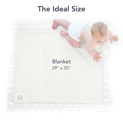 Little Giraffe Baby Blanket - Luxe Soft Blanket with Satin Trim - Baby Stroller Blanket - Newborn