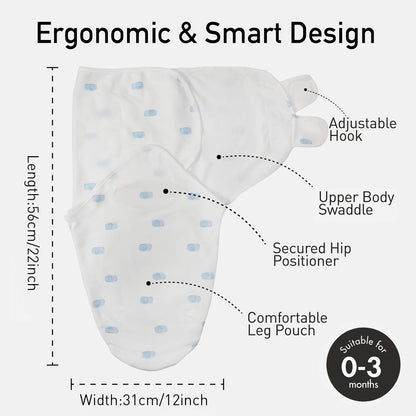 GLLQUEN BABY Swaddle 0-3 Months - 3 Pack Swaddles for Newborn, Adjustable Newborn Swaddling Wrap for Baby Boys and Girls, Swaddle Blanket Sleep Sack, Dinosaur & World, Easy Change