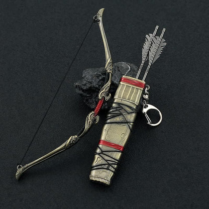 God of War Ragnarök Kratos Action Figures Game Toys Collection Keychain Desk Decoration Backpack Pendant Gift (Atreus Talon Bow and Arrow)