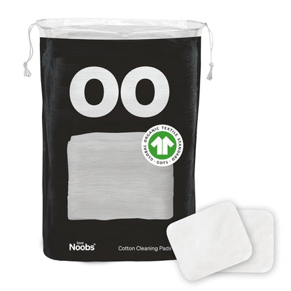 Baby Cotton Pads for Diaper Change by LoveNoobs, 60 Count, Ultra Soft 100% Organic Extra Large Cotton Pads for Baby Sensitive Skin, Lint-Free, Premium Jumbo Size, GOTS Certified