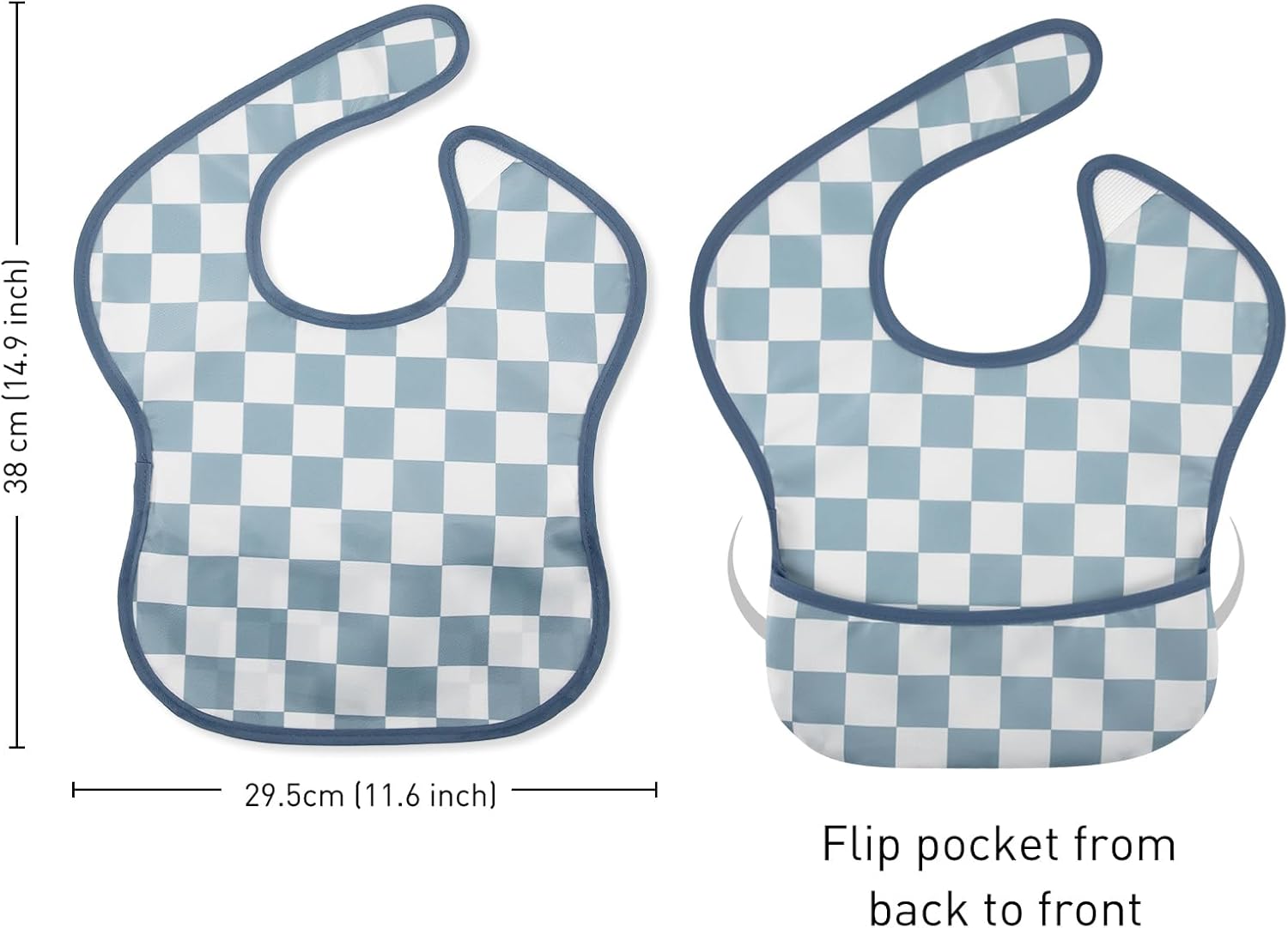 Mess Proof Baby Bib 3 Pack, Waterproof Led Weaning Baby Feeding Bibs with Food Catcher, Travel