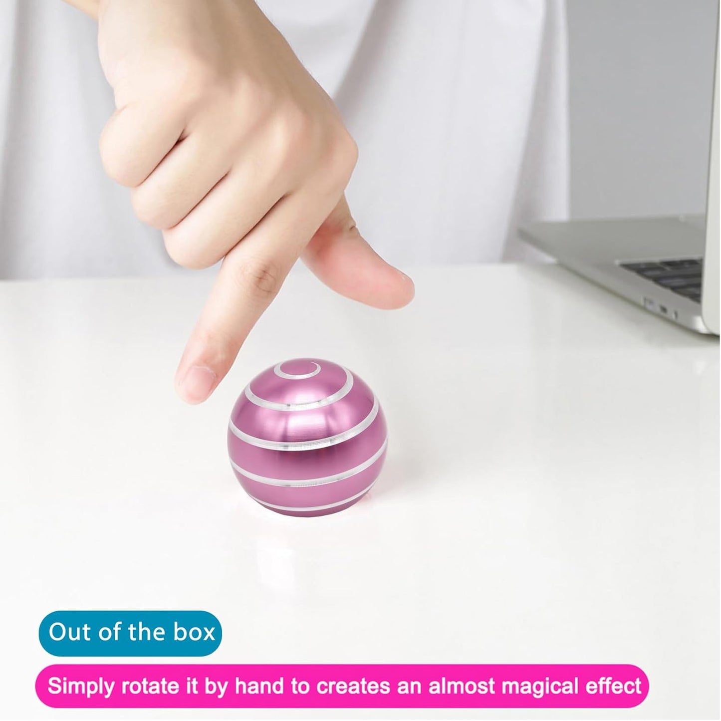 Desk-Toys for Fidget Kinetic-Cool-Gadgets: Cool-Stuff for Kid Children Teen Adult, Optical-Illusion Toy for Office School Home Women Men Christmas Stress-Relief-Gifts 180 Seconds Spinning