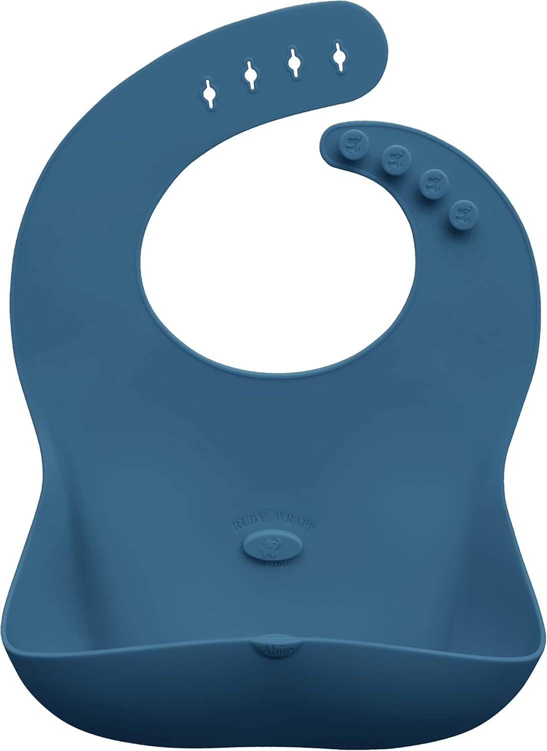 Abiie Ruby Wrapp Silicone Bibs for Babies with Front Pocket - Waterproof Bib - Stain Resistant
