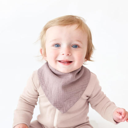 Konssy Muslin Baby Bibs 10 Pack Baby Bandana Drool Bibs 100% Cotton for Unisex Boys and Girls, Soft Absorbent Set for Teething and Drooling