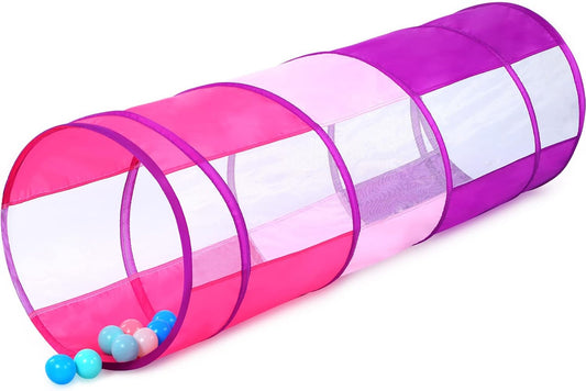 Moncoland Kids Play Tunnel Tent for Toddler, 6-ft Pop Up Crawl Toy Baby Children or Dog Cat with Breathable Mesh, Collapsible Gift Boy & Girl Indoor Outdoor Game(Colorful Mesh)