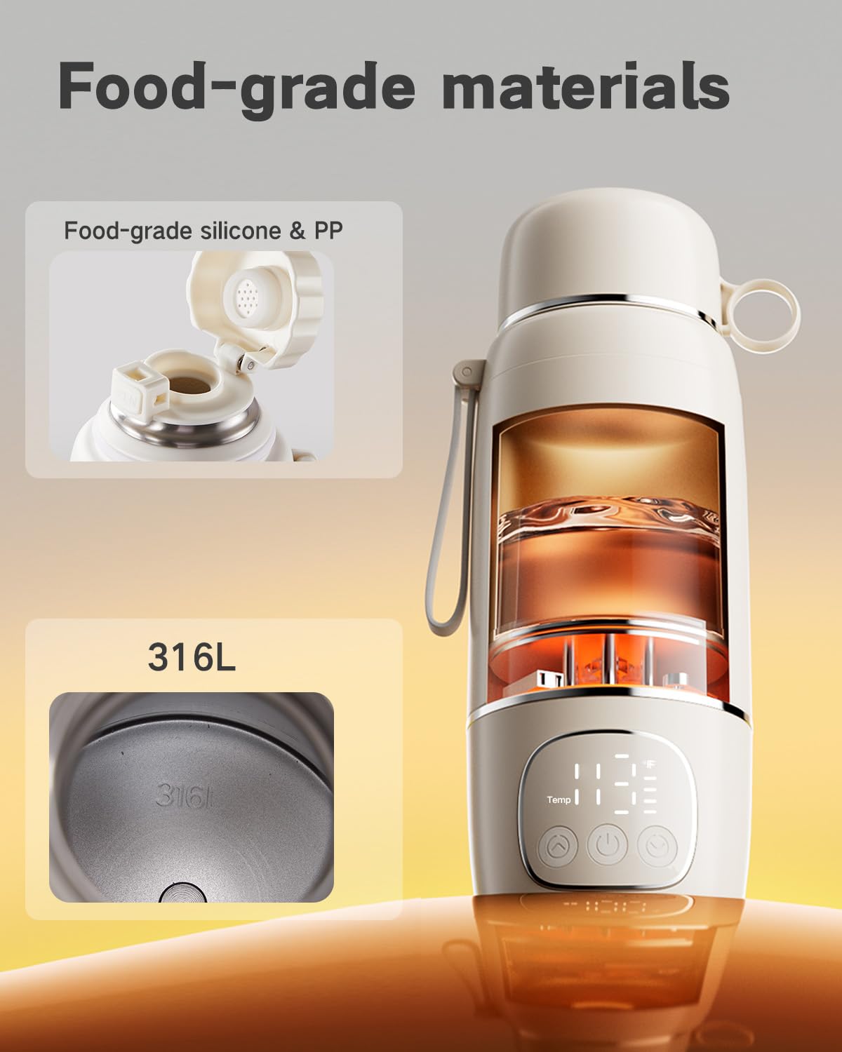 Portable Bottle Warmer for Travel - Fast Heating Breast Milk & Formula Warmer with 16,000mAh