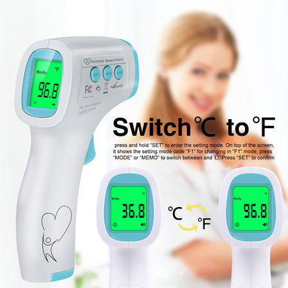 Digital Thermometer for Adults and Kids, No Touch Forehead Thermometer for Baby, 2 in 1 Body
