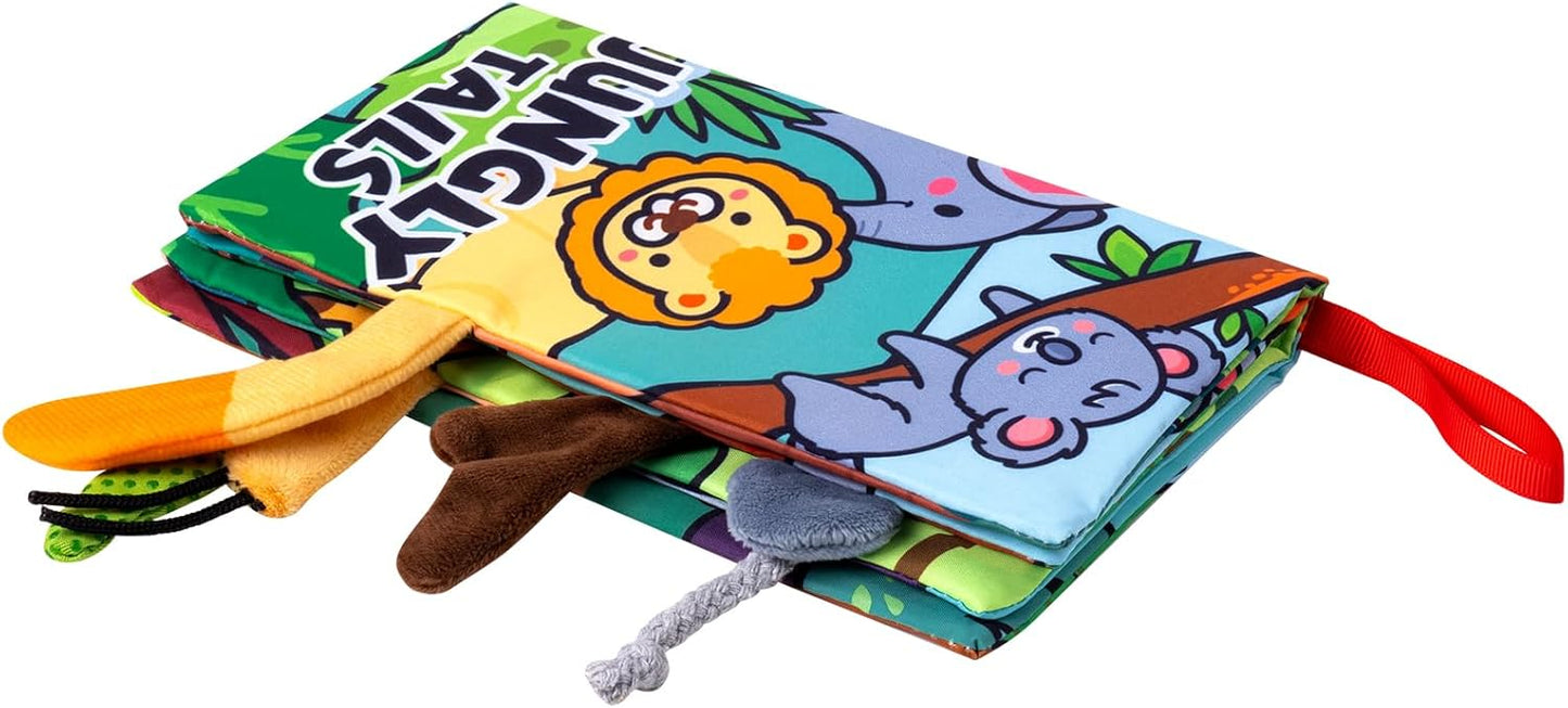 Baby Books 0-6 Months, 2PCS Crinkle Books for Babies, Touch and Feel Sensory Books for Babies, Infant Toys 0-6 Months, Soft Fabric Toy Shower Gift, Baby Crinkle Book - 4 Page Blue